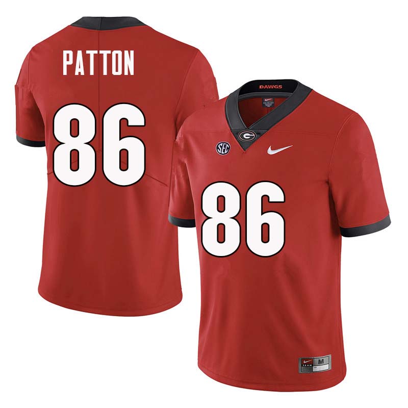 Men Georgia Bulldogs #86 Wix Patton College Football Jerseys Sale-Red - Click Image to Close